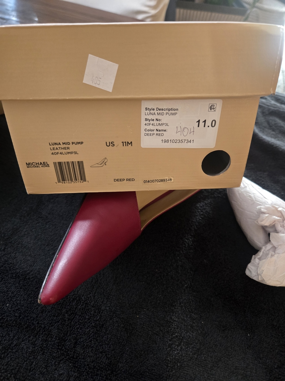 Michael Kors Women's Red Pointed-Toe Leather Gold Metal Heel Pumps Size 11/42 - Picture 12 of 12